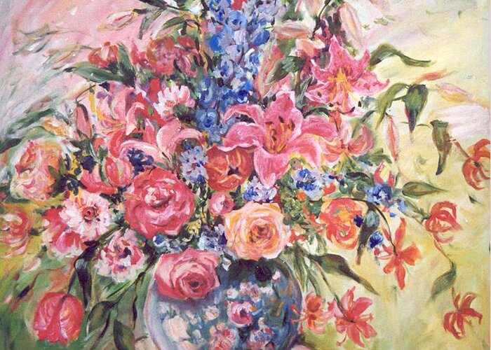 Ingrid Dohm Greeting Card featuring the painting Floral Arrangement No. 2 by Ingrid Dohm