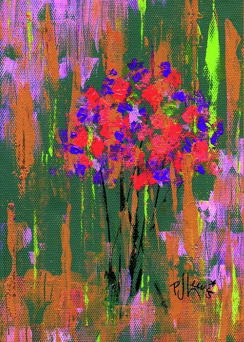 Impressionistic Flowers Greeting Card featuring the painting Floral Impresions by PJ Lewis