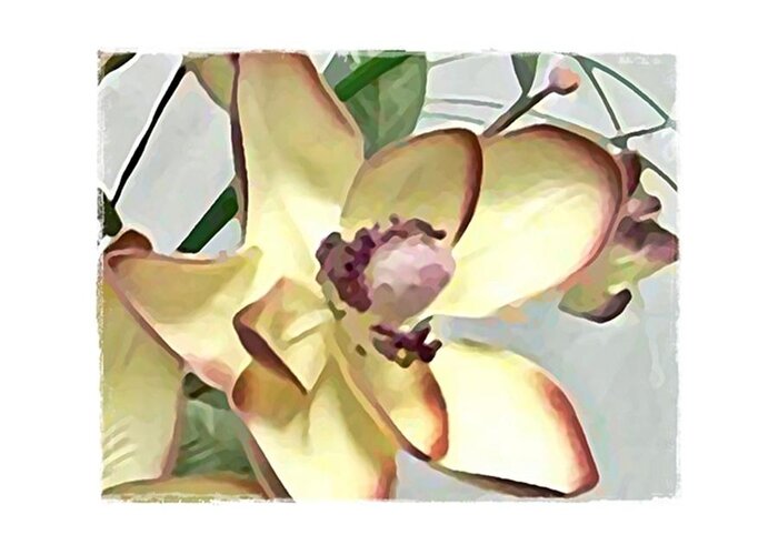 Burgundy Greeting Card featuring the digital art Floral Series III by Terry Mulligan