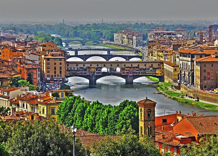 Florence Greeting Card featuring the photograph Florence, Italy - Ponte Vecchio by Richard Krebs