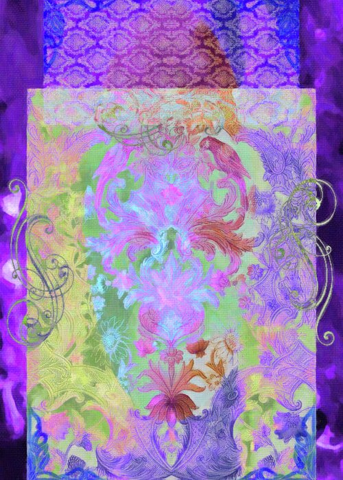Design Greeting Card featuring the mixed media Flourish 9 by Priscilla Huber