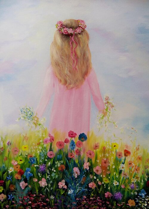 Oil Greeting Card featuring the painting Flower Dream by Joni McPherson