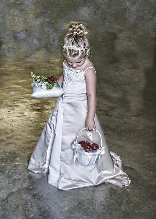 Girl Greeting Card featuring the photograph Flower Girl 1 by Keith Lovejoy