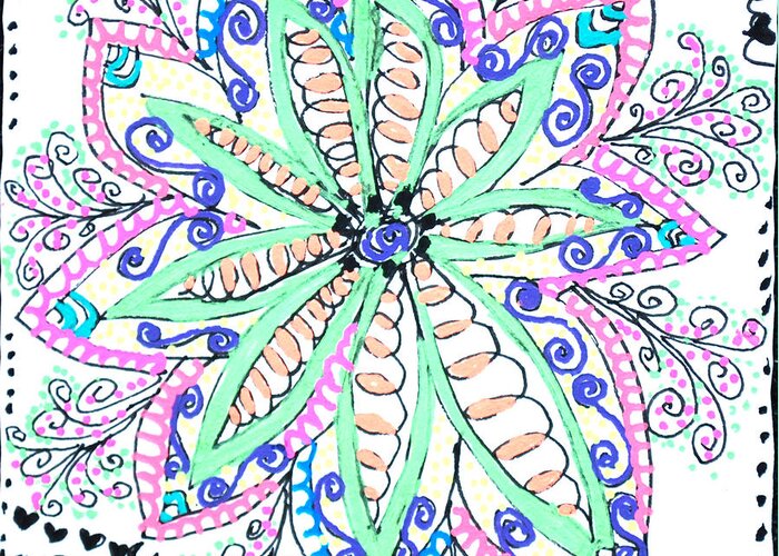 Caregiver Greeting Card featuring the drawing Flower Power by Carole Brecht