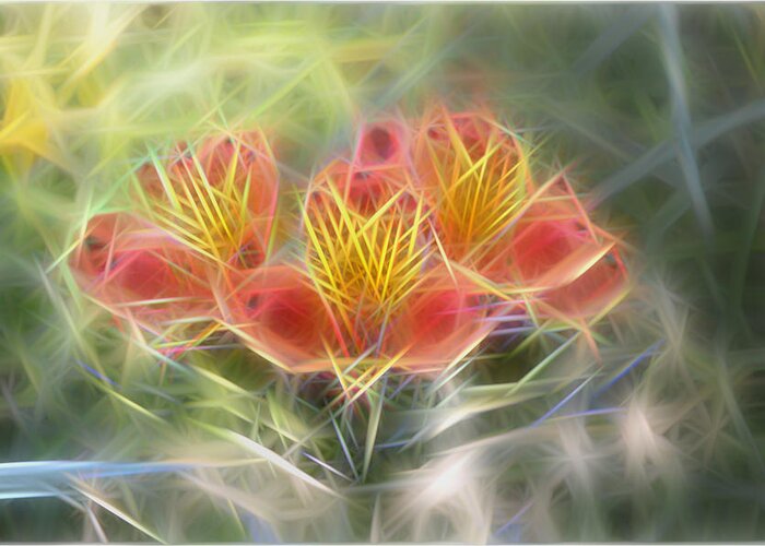 Flower Greeting Card featuring the digital art Flower Streaks by Carol Crisafi