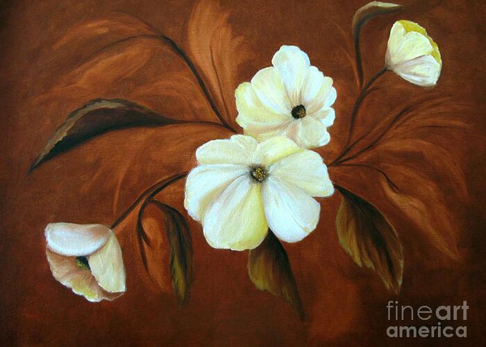 Flowers Greeting Card featuring the painting Flower Study by Carol Sweetwood
