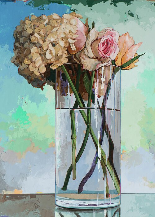 Flower Greeting Card featuring the painting Flowers #18 by David Palmer