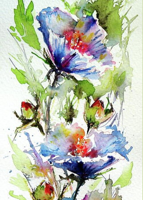 Summer Greeting Card featuring the painting Flowers of summer by Kovacs Anna Brigitta