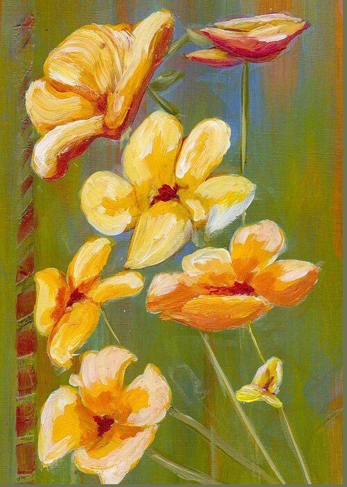 Flower Greeting Card featuring the painting Flowers by Patricia Cleasby