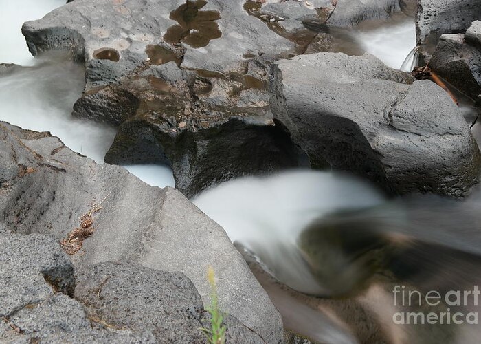 Creaks Greeting Card featuring the photograph Flowing in between ancient rock by Jeff Swan