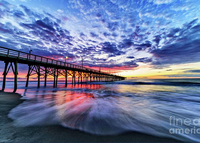Sunrise Greeting Card featuring the photograph Flowing Waves by DJA Images