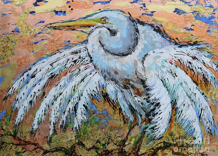  Greeting Card featuring the painting Fluffy Feathers by Jyotika Shroff