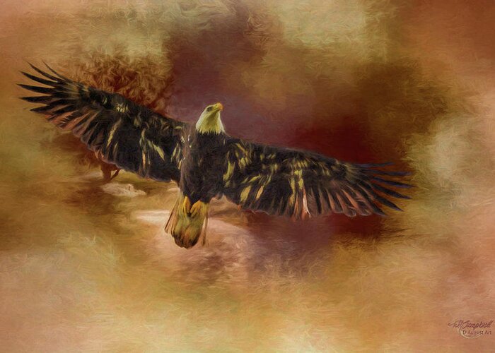  Greeting Card featuring the painting Fly Like An Eagle by Theresa Campbell