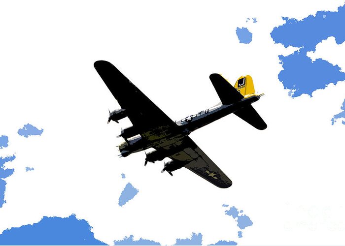 B 17 Greeting Card featuring the photograph Flying for home by David Lee Thompson
