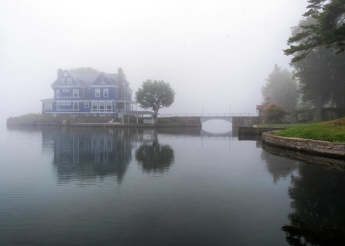 St Lawrence Seaway Greeting Card featuring the photograph Fog On The River by Tom Singleton