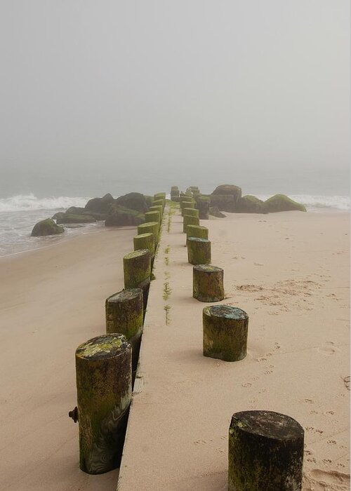 Jersey Shore Greeting Card featuring the photograph Fog Sits On Bay Head Beach - Jersey Shore by Angie Tirado