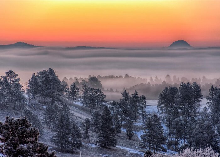 Fog Greeting Card featuring the photograph Foggy Dawn by Fiskr Larsen