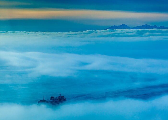 Fog Greeting Card featuring the photograph Foggy Ferry by Tommy Farnsworth
