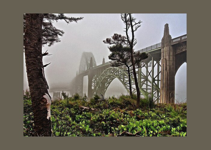 Thom Zehrfeld Greeting Card featuring the photograph A Foggy Morning On Yaquina Bay by Thom Zehrfeld