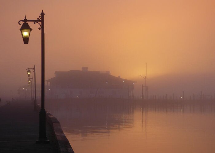 River Greeting Card featuring the photograph Foggy Sunrise by Robert Henne