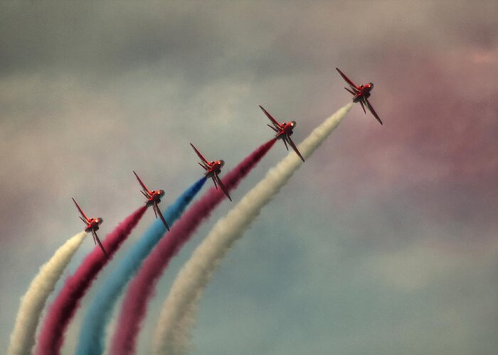 Raf. Red Greeting Card featuring the photograph Follow The Leader by Phil Clements