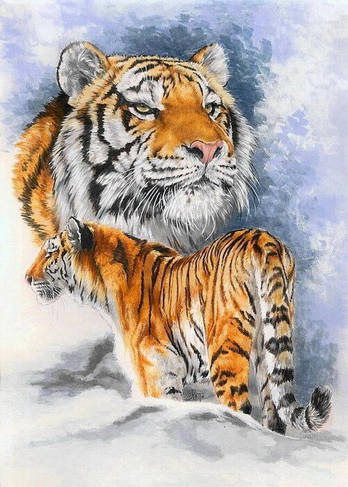 Big Cats Greeting Card featuring the mixed media Forceful by Barbara Keith
