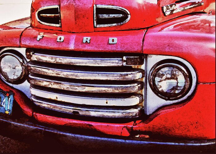 Alabama Photographer Greeting Card featuring the digital art Ford Grille by Michael Thomas