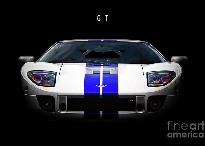 Ford Greeting Card featuring the digital art Ford GT by Airpower Art
