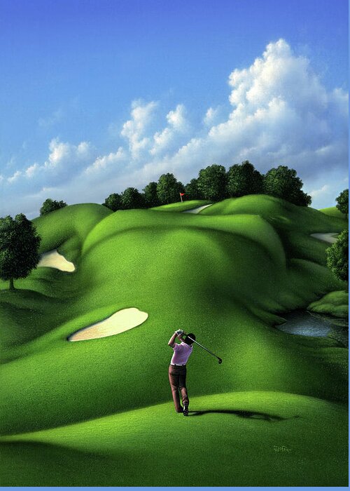 Golf Greeting Card featuring the digital art Foreplay by Jerry LoFaro