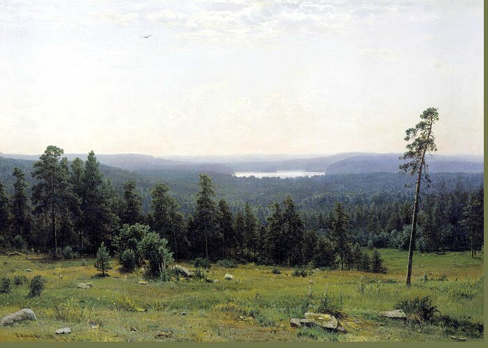 Ivan Shishkin Greeting Card featuring the painting Forest Distance by Ivan Shishkin