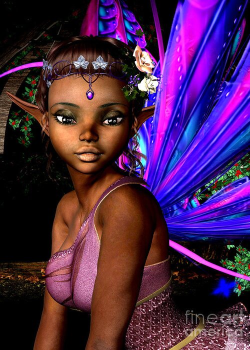 3d Greeting Card featuring the digital art Forest Fairy by Alexander Butler
