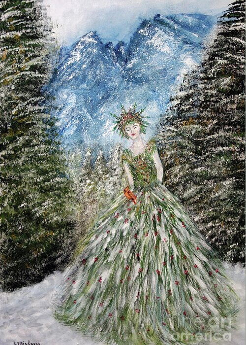 Fantasy Greeting Card featuring the painting Forest Princess by Lyric Lucas