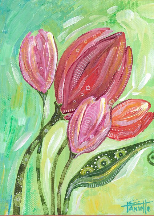 Floral Painting Greeting Card featuring the painting Forever in Bloom by Tanielle Childers