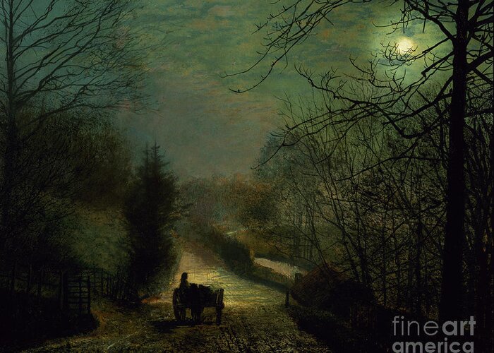 Forge Greeting Card featuring the painting Forge Valley by John Atkinson Grimshaw