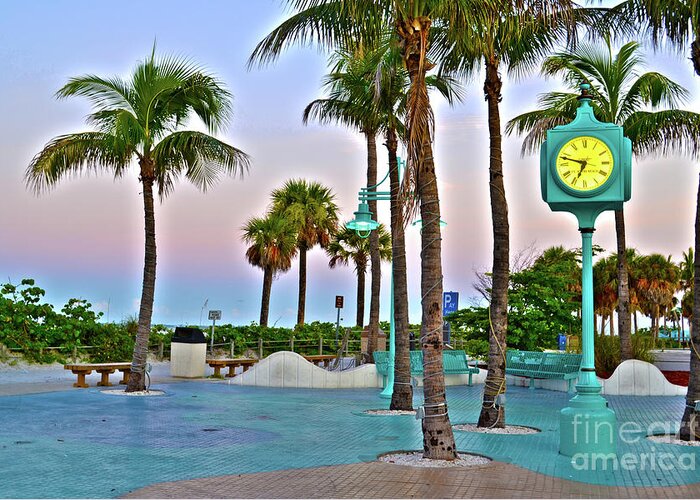 Fort Myers Beach Florida Greeting Card featuring the photograph Fort Myers Beach Times Square 1 by Timothy Lowry