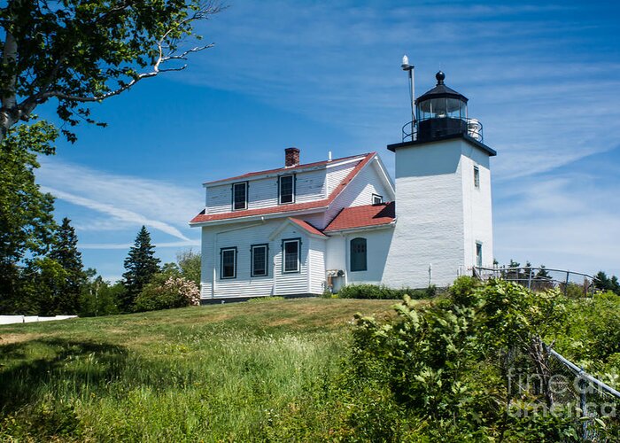 Lighthouse Greeting Card featuring the photograph Fort Point Lighthouse Stockton Springs ME 2 by John Greco