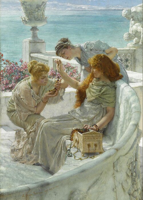 Lawrence Alma-tadema Greeting Card featuring the painting Fortune's Favourite by Lawrence Alma-Tadema