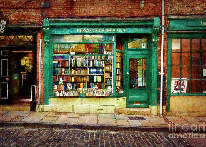 Fossgate Greeting Card featuring the photograph Fossgate Books by Stuart Row