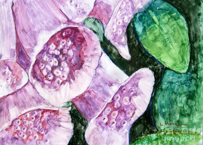 Foxglove Greeting Card featuring the painting Foxgloves by Laurie Morgan