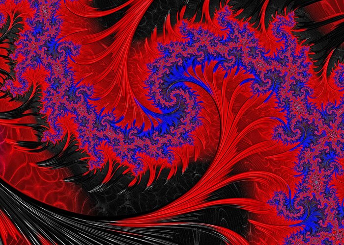 Fractal Greeting Card featuring the digital art Fractal Art - Flamenco Dancer by HH Photography of Florida