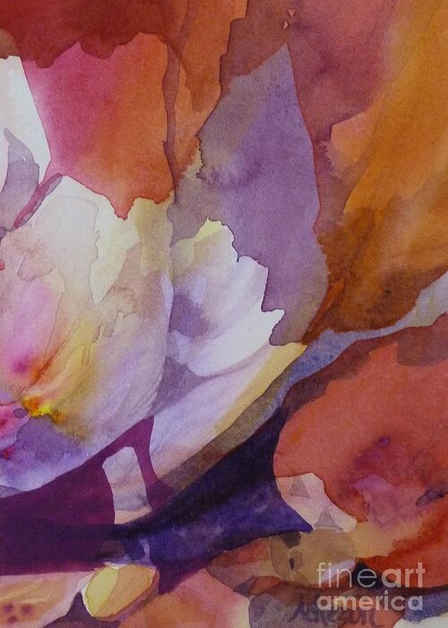 Flowers Greeting Card featuring the painting Fragments by Donna Acheson-Juillet