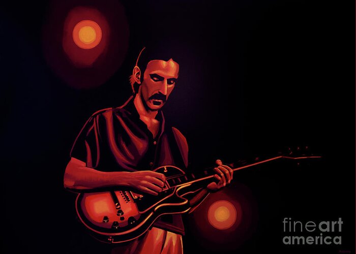 Frank Zappa Greeting Card featuring the painting Frank Zappa 2 by Paul Meijering