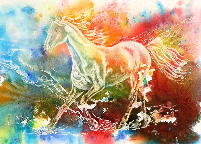 Horse Greeting Card featuring the painting Freedom by Art by Carol May