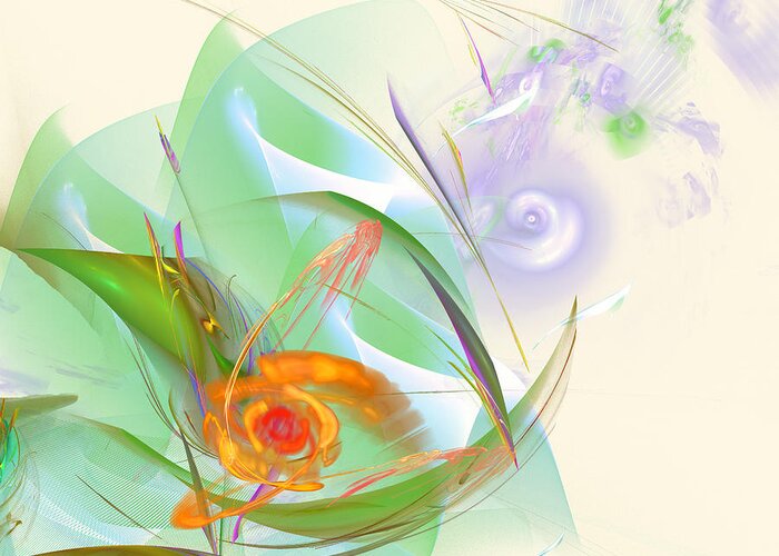 Flower Greeting Card featuring the digital art Freedom Awaits by Ilia -