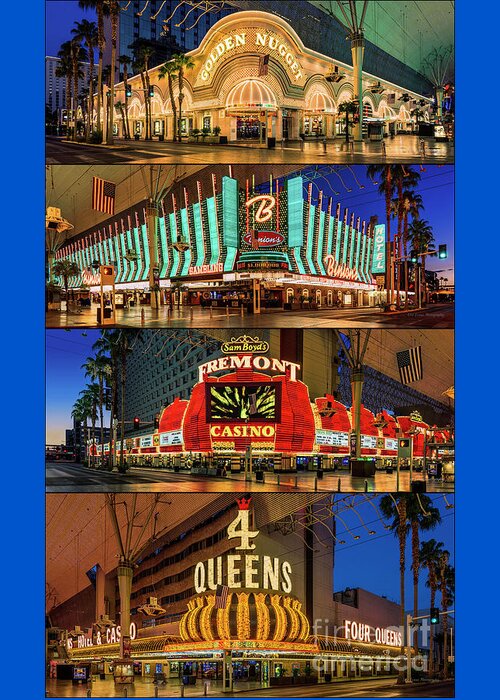 Fremont Street Greeting Card featuring the photograph Fremont Street 4 Casinos by Aloha Art
