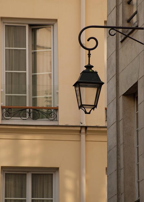 Lantern Greeting Card featuring the photograph French Alley Lantern by Jani Freimann