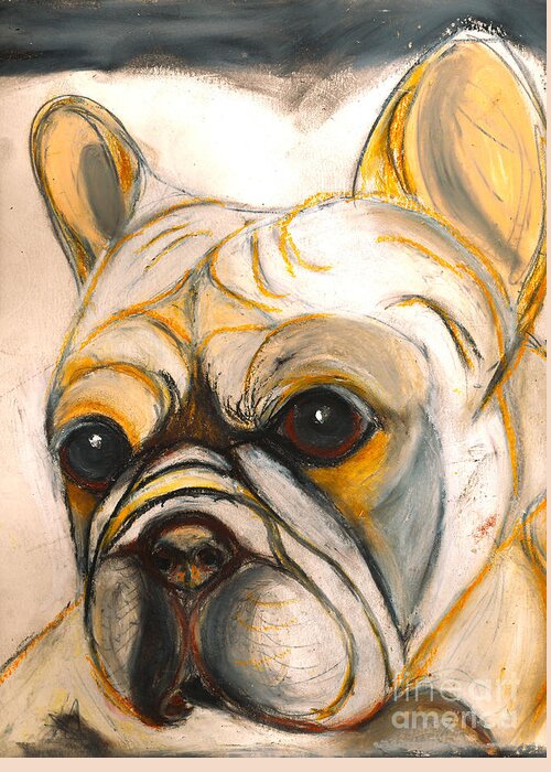 Tags: Greeting Card featuring the painting French Bulldog Drawing by Ania M Milo