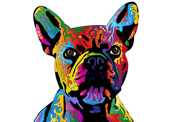 French Bulldog Greeting Card featuring the digital art French Bulldog by Michael Tompsett