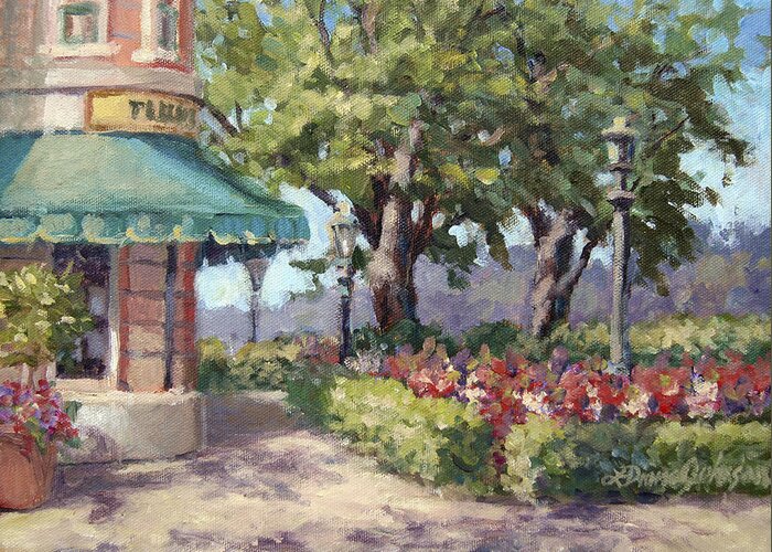 Epcot Greeting Card featuring the painting French Stroll by L Diane Johnson