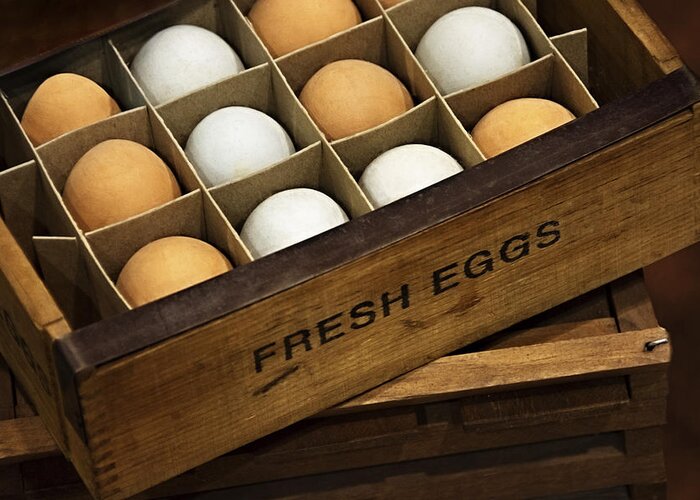 Fresh Greeting Card featuring the photograph Fresh Eggs by Mitch Spence